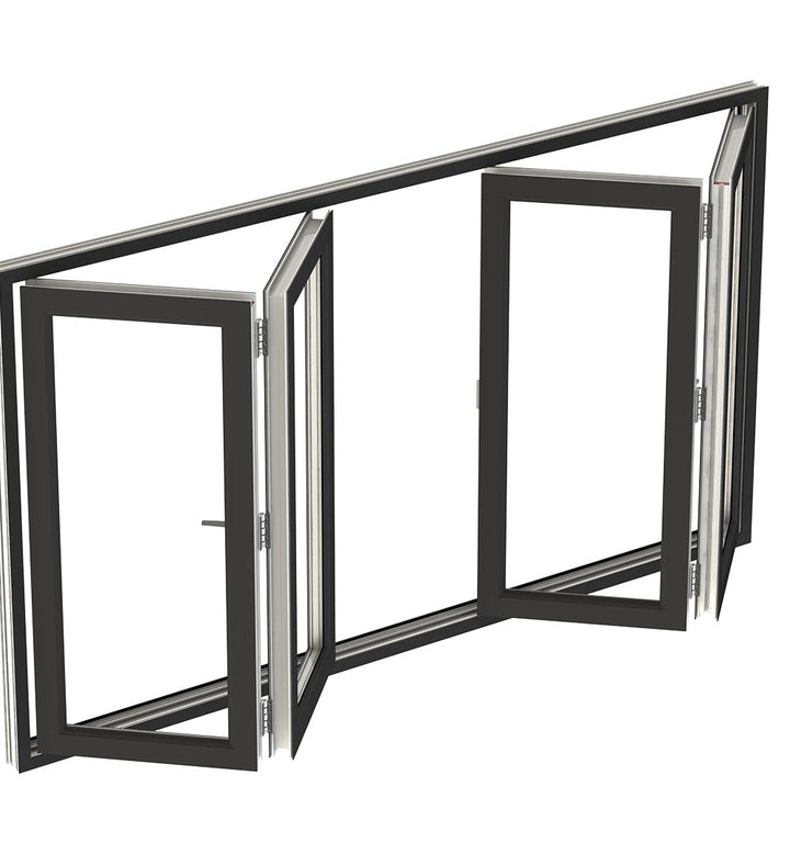 Haus of Doors Aluminum Bifold Window 96"Wx48"H - OUT SWING FROM EXTERIOR VIEW image 2
