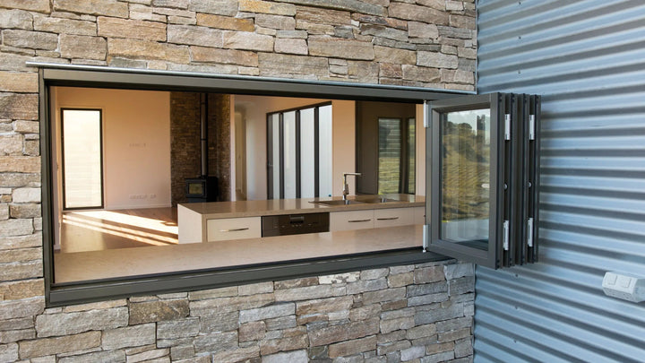 Haus of Doors Aluminum Bifold Window 96"Wx48"H - OUT SWING FROM EXTERIOR VIEW image 8