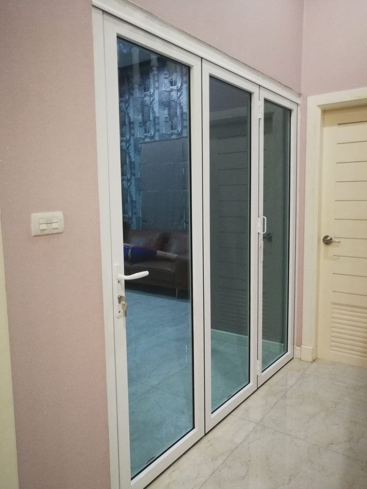 Aluminum Bifold Door 120"Wx80"H - OUT SWING FROM EXTERIOR VIEW image 4