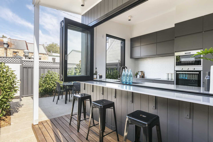 Haus of Doors Aluminum Bifold Window 96"Wx48"H - OUT SWING FROM EXTERIOR VIEW image 9