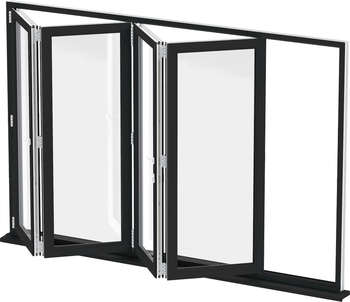 Haus of Doors Aluminum Bifold Window 96"Wx48"H - OUT SWING FROM EXTERIOR VIEW image 4