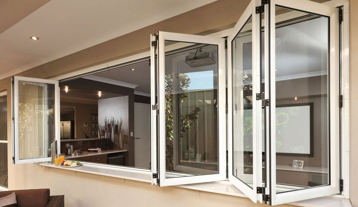 Haus of Doors Aluminum Bifold Window 96"Wx48"H - OUT SWING FROM EXTERIOR VIEW image 1