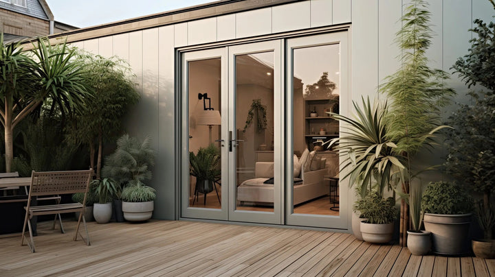 Aluminum Bifold Door 108"Wx80"H - OUT SWING FROM EXTERIOR VIEW image 0