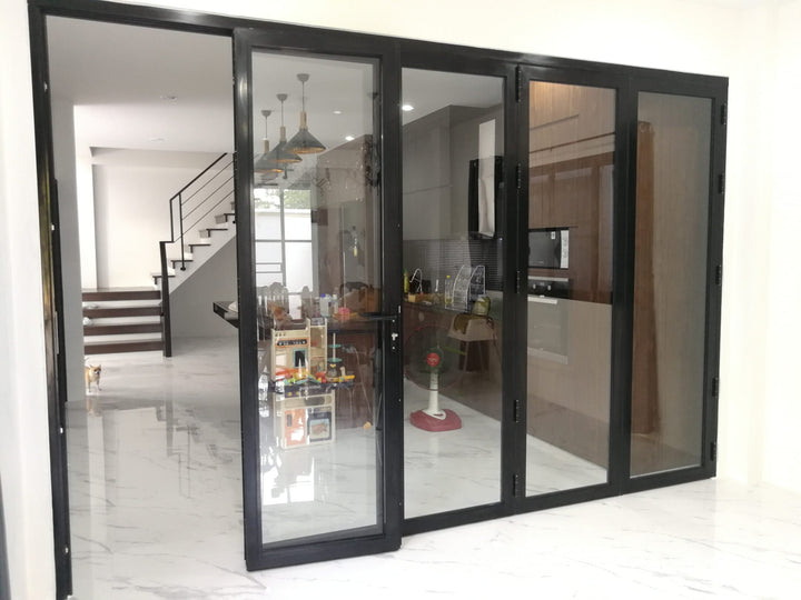 Aluminum Bifold Door 108"Wx80"H - OUT SWING FROM EXTERIOR VIEW image 5