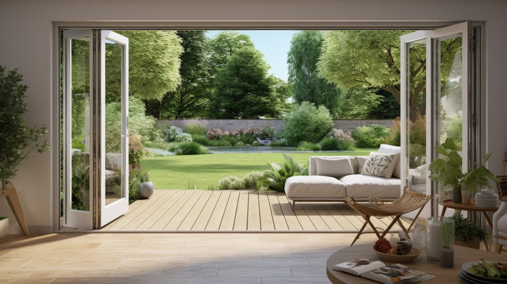 Aluminum Bifold Door 168"Wx96"H - OUT SWING FROM EXTERIOR VIEW image 2