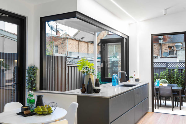 Haus of Doors Aluminum Bifold Window 60"Wx48"H - OUT SWING FROM EXTERIOR VIEW image