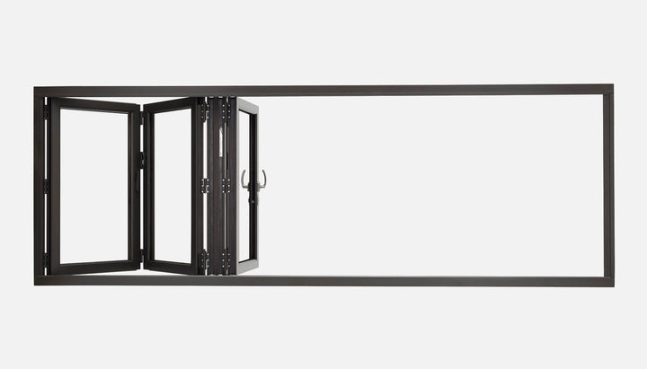 Haus of Doors Aluminum Bifold Window 96"Wx48"H - OUT SWING FROM EXTERIOR VIEW image 3